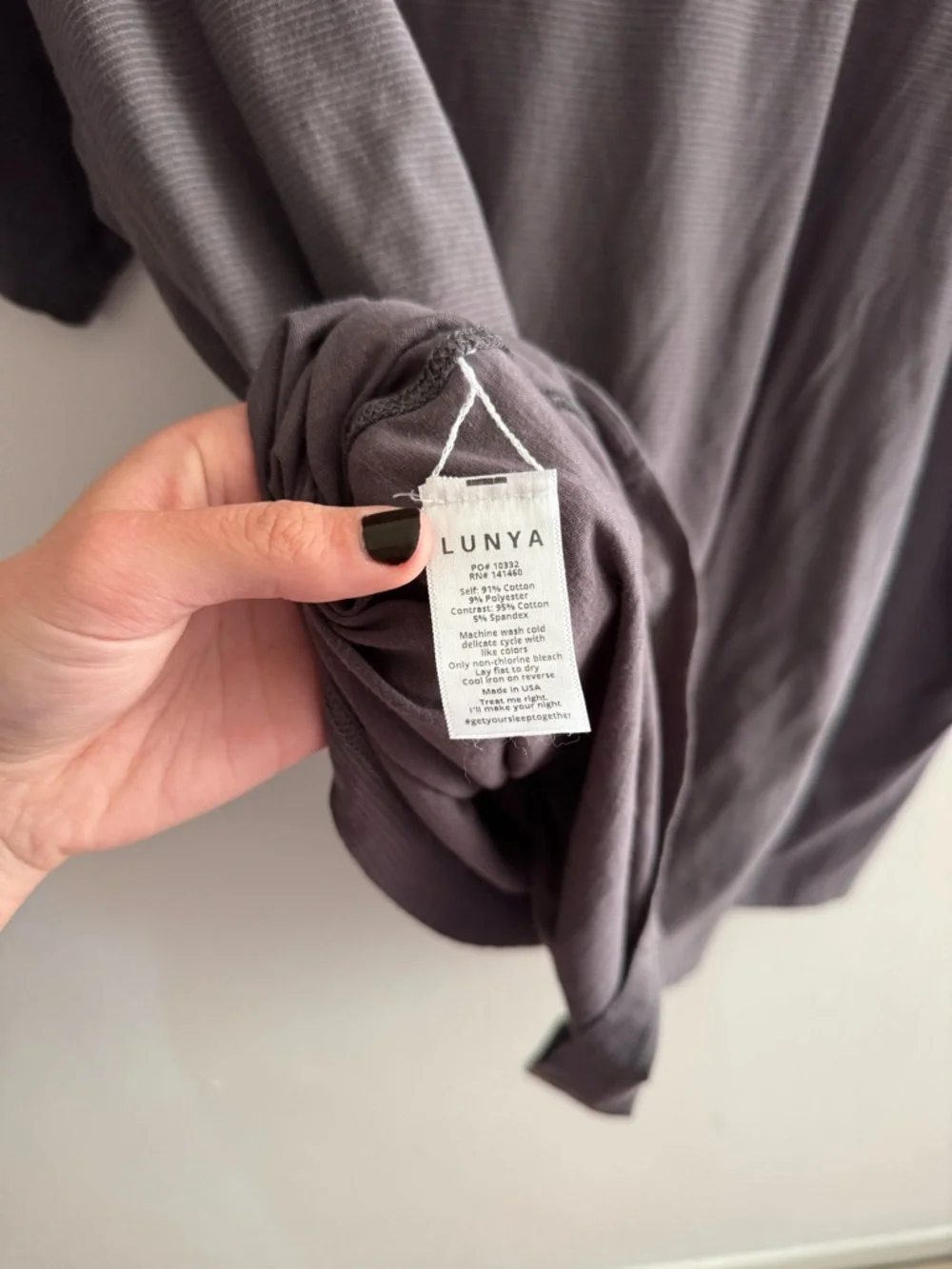 Lunya every body tshirt grey striped XS-M pocket - Picture 8 of 8